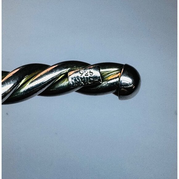 Estate 925 Sterling Silver Twisted Rope Cuff Bracelet Size 6.25” Heavy Solid - Picture 9 of 9